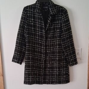Requirements Womens Tweed Fully Lined Black And White Coat